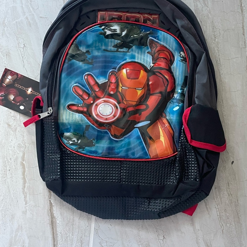 Iron Man Backpack with Red and Black Design